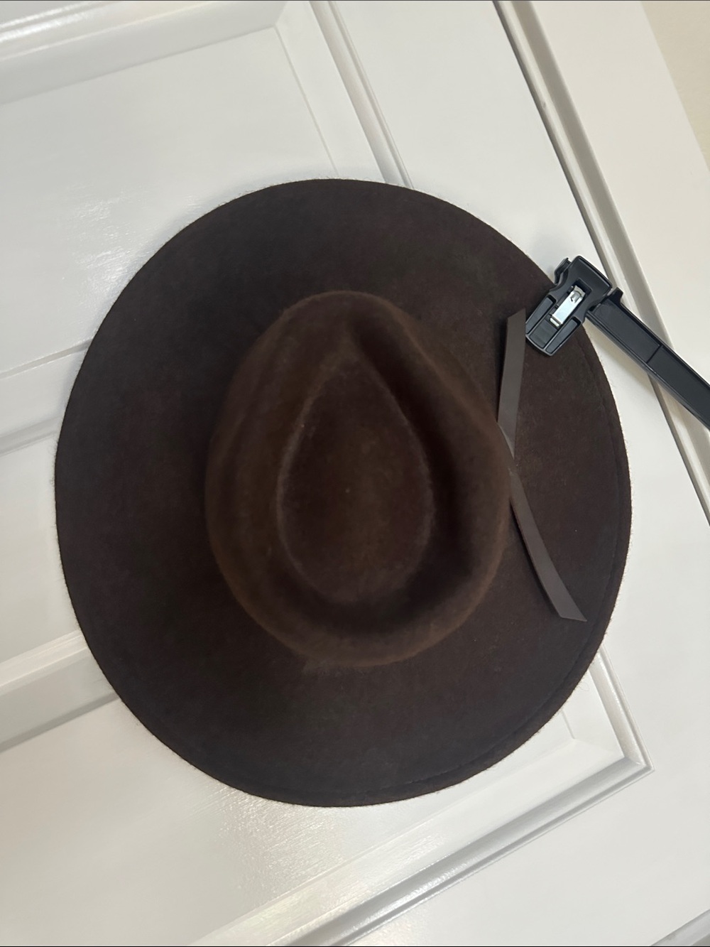 Women’s Brown Felt Wide-Brim Hat